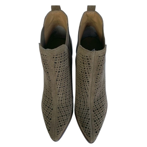 Marc Fisher, Arwen‎ Perforated Pointed-toe Suede Bootie, Tan, Brown - Picture 2 of 10